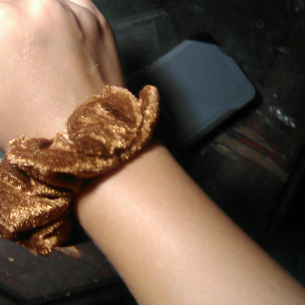 Light Brown Velvet Scrunchie